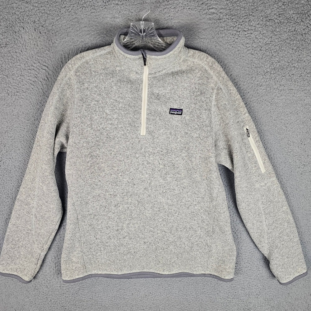 Patagonia Pullover Women L Gray Better Sweater 1/4 Zip Fleece 25616F0